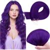 RUNATURE Extension Microing Capelli Veri Viola 40cm 25g 25 Ciocche #Purple | Extension Capelli Veri con Microring 1g