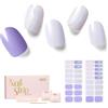 NAILOG Pellicola per Unghie, 34Pcs Strisce per Unghie in Gel Semi Polimerizzato Adesivi e Decalcomanie per Unghie di Qualità da Salone per Donne Ragazze, Lavender Mist