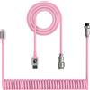 XINMENG Cavo a spirale XINMENG X MAMBASNAKE C01, da USB-C a USB-A, cavo HyperSpeed da 8 kHz per tastiere da gaming, cavo USB-C personalizzato in TPU con connettori metallici, compatibile con PC/telefono - Rosa