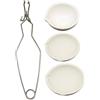 Licsaliwe Set crogiolo per fusione di metallo 4 pezzi/set, pinze per crogiolo e 3 tazze in ceramica resistenti al calore per la fusione del metallo