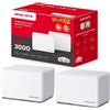 Mercusys TP-Link Halo H3000X(2-pack) WiFi 6 Mesh AX3000Mbps, 3 Porte Ethernet Gi