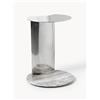 Westwing Collection Tavolino rotondo con base in marmo Kerrington - Beige, Argento