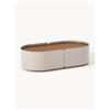 Westwing Collection Tavolino da salotto ovale in legno con cassetti Loran - Beige, Marrone