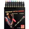 Generico Penne per Tatuaggi - 1.3 x 1.3 x 14.2 cm Pennarelli per Tatuaggi Temporanei perr la Pelle, Penna perr Tatuagi Glitter Impermeabile | Penne trucco teatrale bambini, colori lavabili body painting