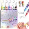 TRMPLX Set di 12 penne 3D per nail art, Nuovo modello 2026, in acrilico, 1MM per nail art, graffiti, punteggiatura, kit per nail art， DIY Manicure Decorazione Dotting Pen-(D)