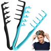TRMPLX 2 Pezzi Generico Pettine Texture Per Uomo - Pettine Capelli Volumizzante Ricci,per Radici,pettine volumizzante capelli -per la cura del parrucchiere (Nero + Blu)