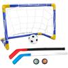 Licsaliwe Mini Set da Calcio per Hockey, 2 in 1 con Pompa a Sfera con Bastoncini per Rete per Giochi per Bambini all'aperto