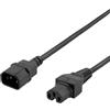 DELTACO Cavo di prolunga IEC C15 - IEC C14, 3 m, nero