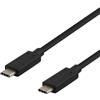 Deltaco Cavo USB-C DELTACO, 0,5 m, USB 3.1 Gen 2, 10 Gbps, 60 W, nero