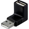Deltaco Adattatore DELTACO, USB A ha - A ho, angolato