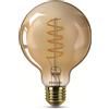 Philips lampada vintage a globo filamento d'oro G93 LED Globe E27 dimmerabile 4W 250lm bianco extra-caldo 1800K come 25W 8719514315471