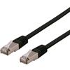 DELTACO S / FTP Cavo patch Cat6, Delta, LSZH, 0,3 m, nero