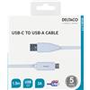 Deltaco USBC-1010M Cavo USB 2.0 1,5 m USB A Bianco (USBC-1010M)