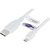 Deltaco Cavo USB 2.0 Tipo A ha - Tipo Micro B ha, 5 poli, per ricarica/trasferimento dati a telefoni cellulari/PDA, 1m, Bianco