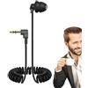 Frfik Earbud singolo - cuffia mono, auricolare singolo da 35 cm - Filo a molla estensibile auricolare in -ear da 3,5 mm, suono chiaro, riduzione del rumore, ideale per chiamate, musica e ascolto a un erra
