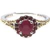 PNG Anello Ruby Rosa 925 Argento Sterling Placcato Oro Bianco Mis. 6.75