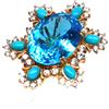 PNG Anello In Argento Sterling 925 Con Topazio Swiss Blue, Turchese Zircone Mis. 5.5
