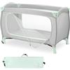 hauck Lettino da Viaggio, Ruote, Apertura XL, Sleep N Play GO PLUS Mint | Chiusura compatta con borsa da trasporto, dalla nascita a 15 kg/3 anni, culla da campeggio 2in1 e box (senza materassino)