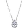 ORO&CO 925 Collana in argento 925 con pendente zirconi goccia oro&co 925 40+3 cm