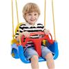 VEVOR Altalena 3 in 1 per Bambini Portata 136 kg Colore Rosso Giallo Blu, per Parchi Giochi Interni ed Esterni, con Corde Regolabili e Moschettoni, Seduta Comoda e Sicura, Adatta a Neonati a Ragazzi