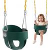 VEVOR Altalena Portata Max 136 kg con Schienale Alto e Seduta a Secchiello, Colore Verde, per Parchi Giochi, con Catene Moschettoni Rivestiti e Sedile Preassemblato, Adatto a Bambini dai 3 Anni in Su