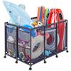 VEVOR Cestino Portaoggetti Galleggiante per Piscina 125 x 84 x 84 cm, Contenitore Portaoggetti Galleggiante per Sports Utensile da Piscina con Ruote Girevoli, Cestino Laterale Struttura in Metallo