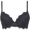 LORMAR Reggiseno Balconcino Prestige in Pizzo con Coppe B Push up Invisibili in Gel e Spalline Staccabili. Disponibile nei Colori Bianco, Nero e Noisette