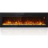 HOMCOM Camino Elettrico da 170 cm a Incasso o a Parete, 1500W, Timer 24 Ore, Fiamma Regolabile, Cristalli | Aosom Italy