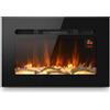 HOMCOM Caminetto Elettrico 60 cm da Incasso o Parete, 1800W, Timer 24 Ore, Fiamma Regolabile, Cristalli | Aosom Italy