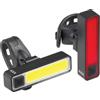 AXA Niteline Slim USB Set di luci per bicicletta - Luce anteriore da 70 lumen e luce posteriore da 20 lumen - Ricaricabile tramite USB-C - 6 ore di autonomia