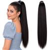 CAISHA 60cm Coda Capelli Hannah Con Chiusura Autoadesiva Capelli Extensions Finta Liscio Marrone Nero HCK2