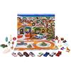 Hot Wheels - Calendario dell'Avvento, 8 macchinine Hot Wheels, 16 accessori a tema invernale con 24 porticine numerate e tappetino gioco, giocattolo per bambini, 3+ anni, HKL74
