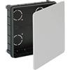 Zarivy Scatola da incasso 200 x 200 mm con coperchio e viti, ideale per collegamenti elettrici e distribuzione in impianti.