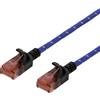 Deltaco Cavo patch sottile Tough Slim CAT.6A U/UTP 28AWG 3,8 mm 0,5 m blu