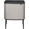 Brabantia Bo Touch, bidone per rifiuti da 11 + 23 litri - Due scomparti per la raccolta differenziata | Cucina