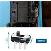Markenlos Interruttore a levetta 6 poli DPDT, per corrente continua 50V, 0,3A, confezione da 100 pezzi, dimensioni 8,5x9x3,3 mm