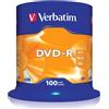 VERBATIM 43549 DVD-R Matt Silver 4,7GB cake AZO 16X - 100x6 pz