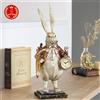 NA Statua orologio coniglio bianco Alice nel paese delle meraviglie statuina...