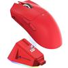 ATTACK SHARK X11 - Mouse da gioco con dock di ricarica magnetico, PixArt PAW3311, sensore da gioco, BT/2.4G, wireless/cablato, 22000 DPI, per Windows 11/Xbox/PS/Mac (rosso)