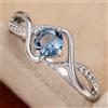 Anello Minimalista In Oro 14K Con Zaffiro Blu Taglio Tondo 1,20 CT