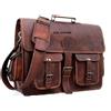 Fatto a mano Borsa Portadocumenti Vintage Uomo in Pelle Marrone Laptop Messaggero Business