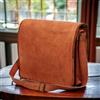 Fatto a mano Borsa Vintage Messenger In Vera Pelle Uomo Grande, Marrone, Tracolla, 25"