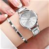 MODEO Orologio da donna con bracciale in set da 2 - Silver Set
