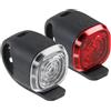 AXA Niteline Spot Set di luci per bicicletta a batteria - Luce anteriore da 18 lumen e luce posteriore da 8 lumen - 2 batterie CR2032 incluse - 100 ore di autonomia