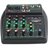 Mixer DJ 4 canali con interfaccia USB BT XLR uscite preamplificatore microfono e