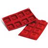 Silikomart Stampo in silicone alimentare per N°8 Big Savarin Quadrati mm 62,5x62,5x25h