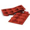 Silikomart Stampo in silicone alimentare per N°8 Cuori mm 59x60x30 h