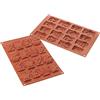 Silikomart Stampo in silicone alimentare per N°16 Piastrine Natalizie mm 59x29x6,8h