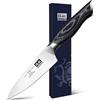 SHAN ZU Coltello da Spelucco Giapponese 9.5CM Professionali per Frutta | Lama in Acciaio ad Alto Carbonio Ultra Affilata per Verdure, Manico Ergonomico K133, Lavabile in Lavastoviglie