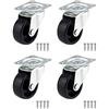 kippen 1610K2 - SET DI 4 RUOTE IN PLASTICA DA MM.50 CON PIASTRA GIREVOLE